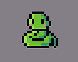 A picture of a pixelated snake.